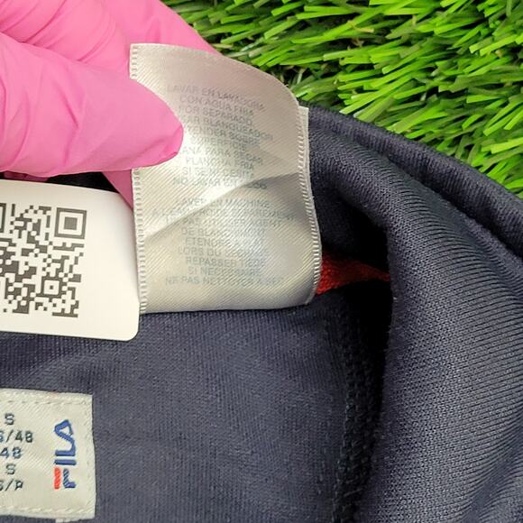 FILA Terry Track Jacket Small 21x25 Baggy Cropped - Picture 8 of 12